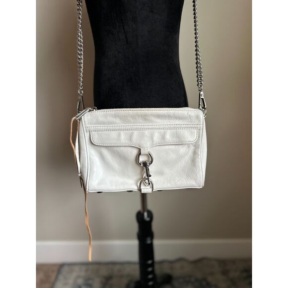 REBECCA MINKOFF White Leather Mini MAC Convertible Crossbody Bag - Picture 2 of 7